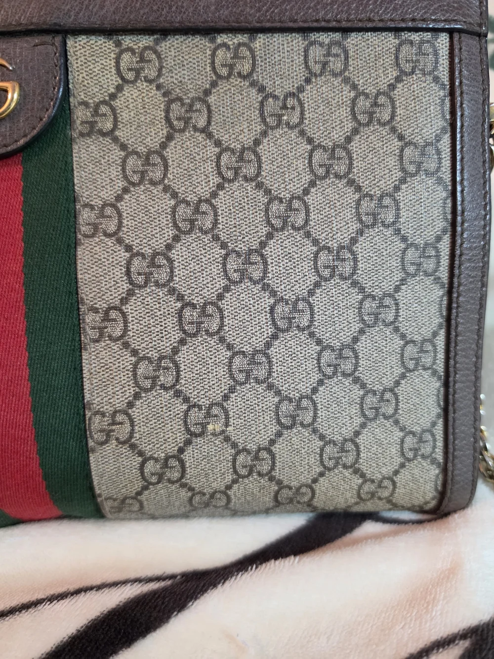 💯 Authentic Gucci Brown GG Supreme Canvas Ophidia Shoulder Bag Medium(Free COA) - Picture 4 of 16